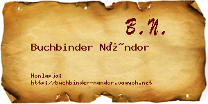 Buchbinder Nándor névjegykártya